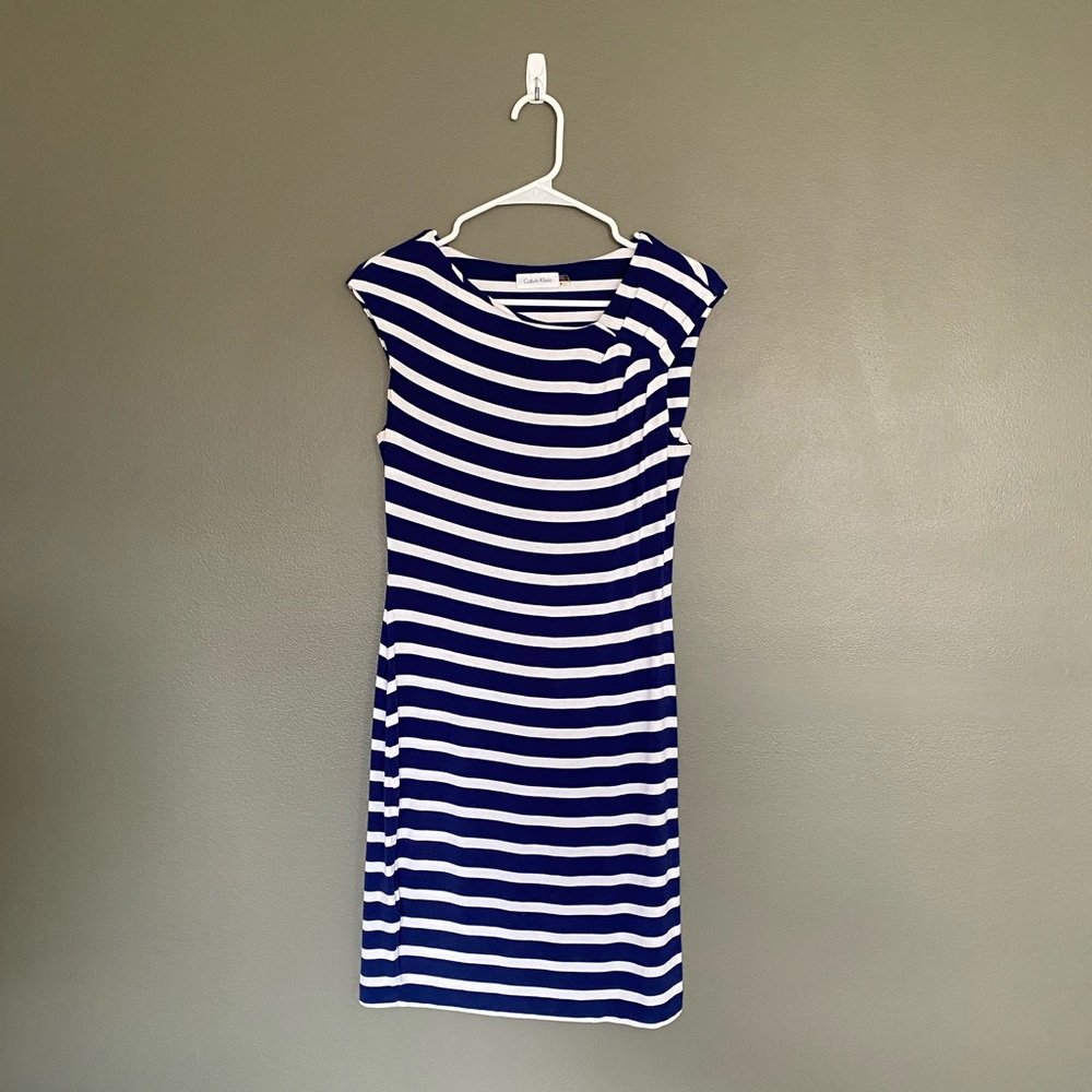 CALVIN KLEIN NAUTICAL MIDI DRESS